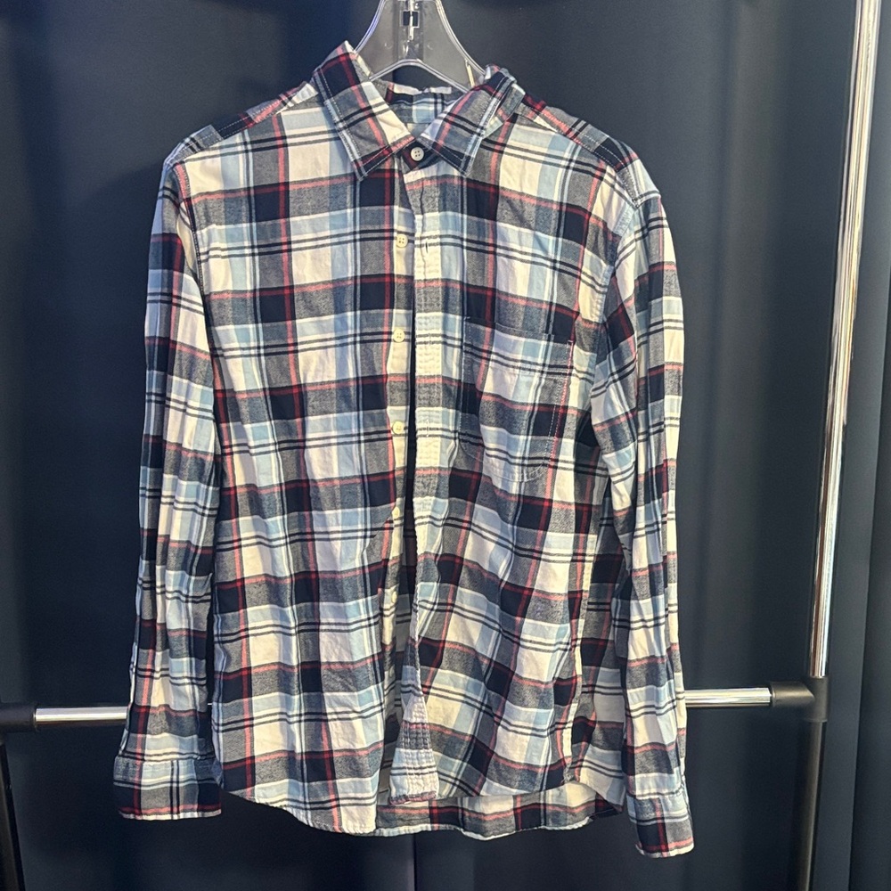 American Eagle Outfitters Blue and Red Plaid Shirt